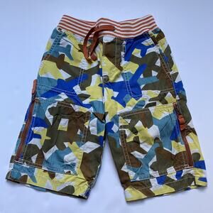 Mini Boden Plane Camo Techno Shorts